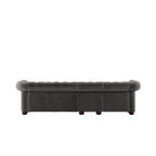 Canapé Chesterfield en Lin / Velours Gris Foncé – 4, 5 ou 6 Places