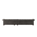 Canapé Chesterfield en Lin / Velours Gris Foncé – 4, 5 ou 6 Places