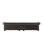Canapé Chesterfield en Lin / Velours Gris Foncé – 4, 5 ou 6 Places