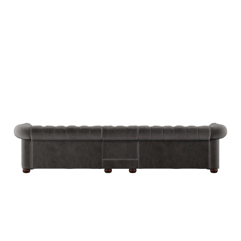 Canapé Chesterfield en Lin / Velours Gris Foncé – 4, 5 ou 6 Places