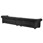 Canapé Chesterfield en Lin / Velours Gris Foncé – 4, 5 ou 6 Places