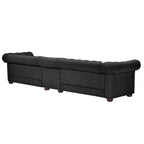 Canapé Chesterfield en Lin / Velours Gris Foncé – 4, 5 ou 6 Places