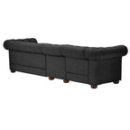 Canapé Chesterfield en Lin / Velours Gris Foncé – 4, 5 ou 6 Places