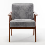 Fauteuil d'appoint microfibre moderne du milieu du siècle, une place – Gris / Marron clair / Marron foncé / Camel clair / Marron