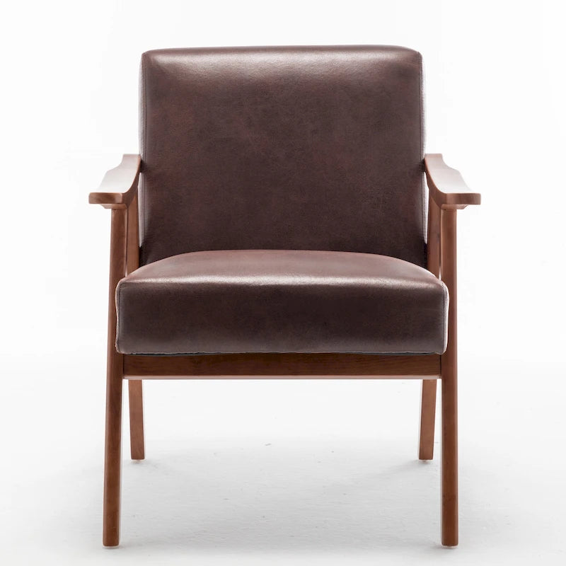 Fauteuil d'appoint microfibre moderne du milieu du siècle, une place – Gris / Marron clair / Marron foncé / Camel clair / Marron