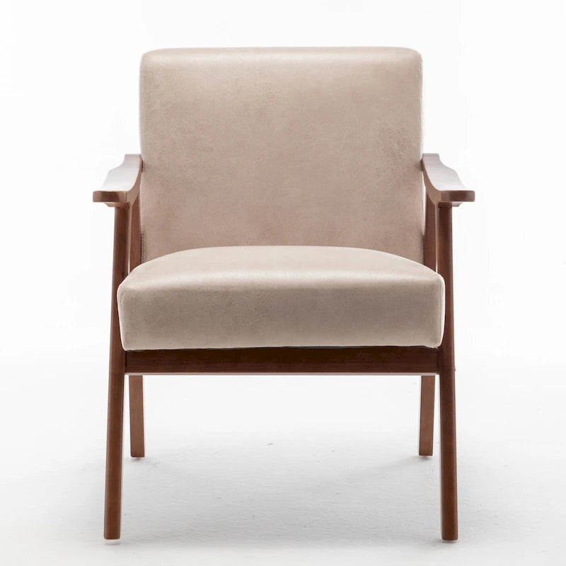 Fauteuil d'appoint microfibre moderne du milieu du siècle, une place – Gris / Marron clair / Marron foncé / Camel clair / Marron