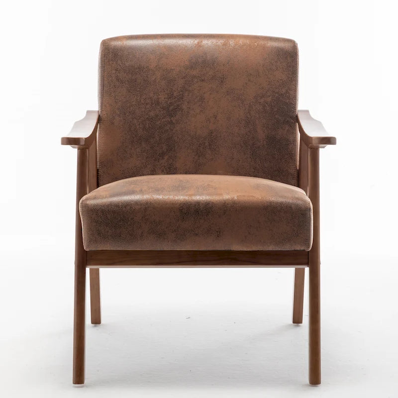 Fauteuil d'appoint microfibre moderne du milieu du siècle, une place – Gris / Marron clair / Marron foncé / Camel clair / Marron