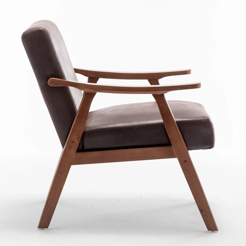 Fauteuil d'appoint microfibre moderne du milieu du siècle, une place – Gris / Marron clair / Marron foncé / Camel clair / Marron