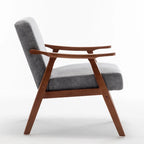 Fauteuil d'appoint microfibre moderne du milieu du siècle, une place – Gris / Marron clair / Marron foncé / Camel clair / Marron