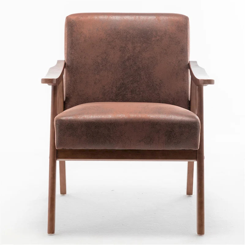 Fauteuil d'appoint microfibre moderne du milieu du siècle, une place – Gris / Marron clair / Marron foncé / Camel clair / Marron