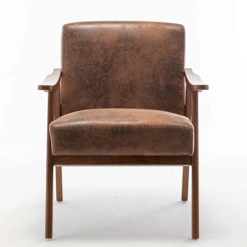 Fauteuil d'appoint microfibre moderne du milieu du siècle, une place – Gris / Marron clair / Marron foncé / Camel clair / Marron