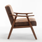 Fauteuil d'appoint microfibre moderne du milieu du siècle, une place – Gris / Marron clair / Marron foncé / Camel clair / Marron