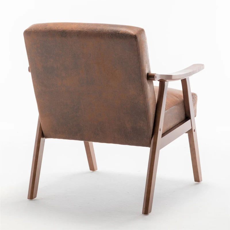 Fauteuil d'appoint microfibre moderne du milieu du siècle, une place – Gris / Marron clair / Marron foncé / Camel clair / Marron