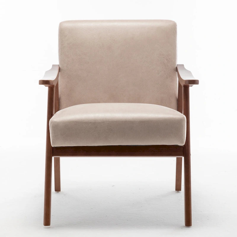 Fauteuil d'appoint microfibre moderne du milieu du siècle, une place – Gris / Marron clair / Marron foncé / Camel clair / Marron
