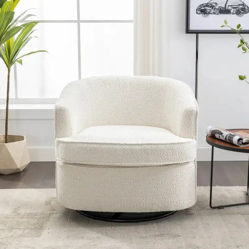 Fauteuil crapaud pivotant rond en velours marine/gris/beige/bleu/orange, une place