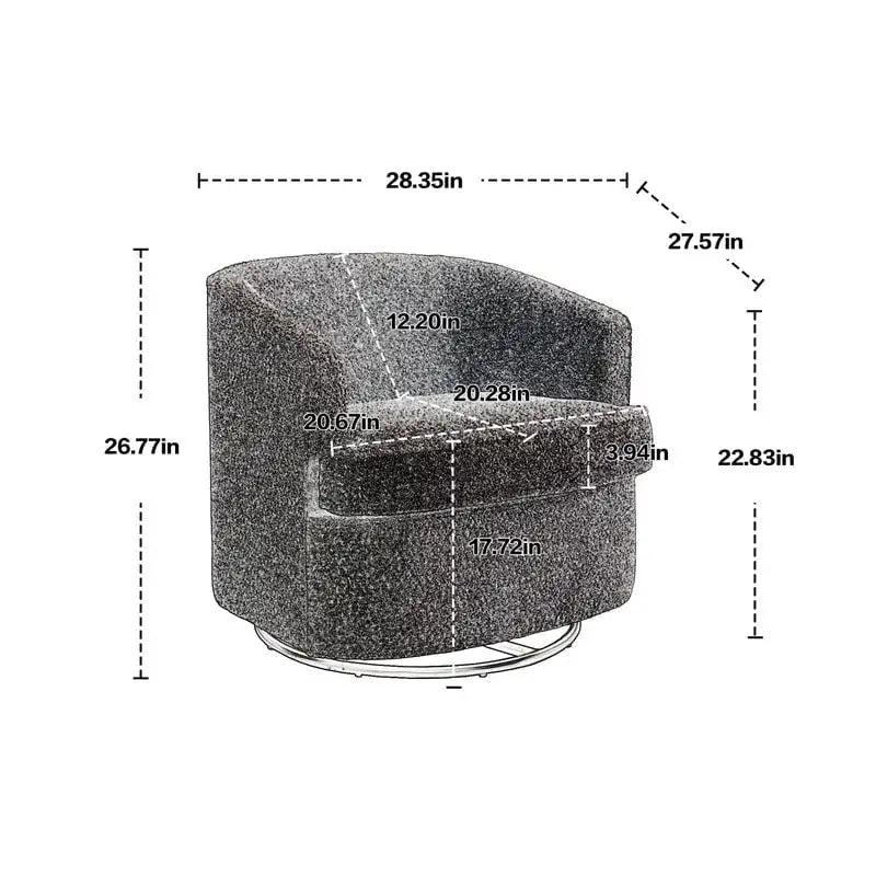 Fauteuil crapaud pivotant rond en velours marine/gris/beige/bleu/orange, une place