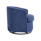 Fauteuil crapaud pivotant rond en velours marine/gris/beige/bleu/orange, une place