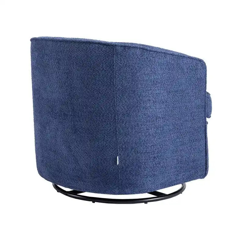 Fauteuil crapaud pivotant rond en velours marine/gris/beige/bleu/orange, une place