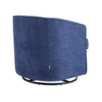Fauteuil crapaud pivotant rond en velours marine/gris/beige/bleu/orange, une place