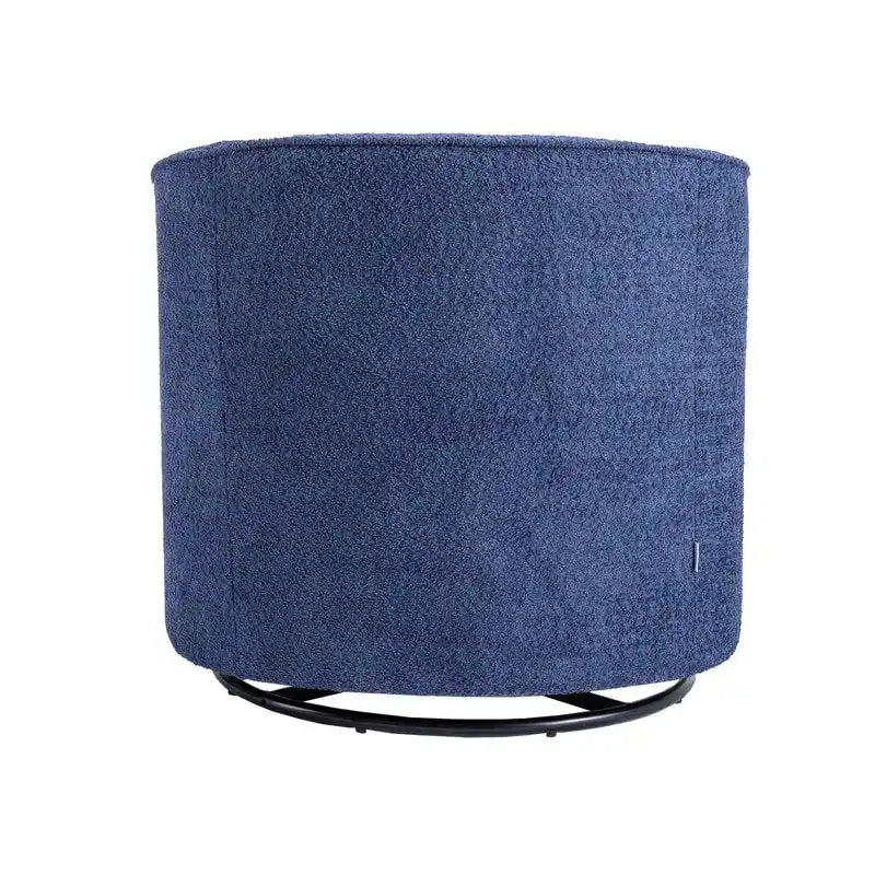 Fauteuil crapaud pivotant rond en velours marine/gris/beige/bleu/orange, une place