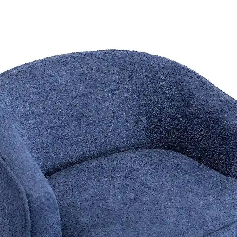 Fauteuil crapaud pivotant rond en velours marine/gris/beige/bleu/orange, une place