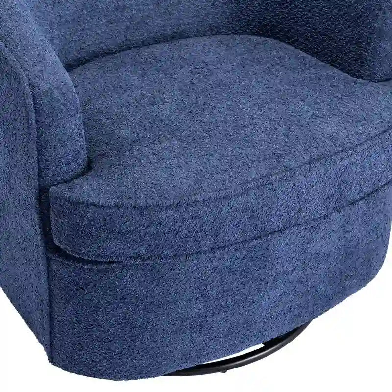 Fauteuil crapaud pivotant rond en velours marine/gris/beige/bleu/orange, une place