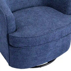 Fauteuil crapaud pivotant rond en velours marine/gris/beige/bleu/orange, une place