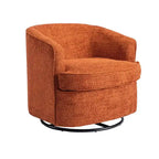 Fauteuil crapaud pivotant rond en velours marine/gris/beige/bleu/orange, une place