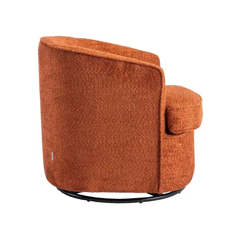 Fauteuil crapaud pivotant rond en velours marine/gris/beige/bleu/orange, une place