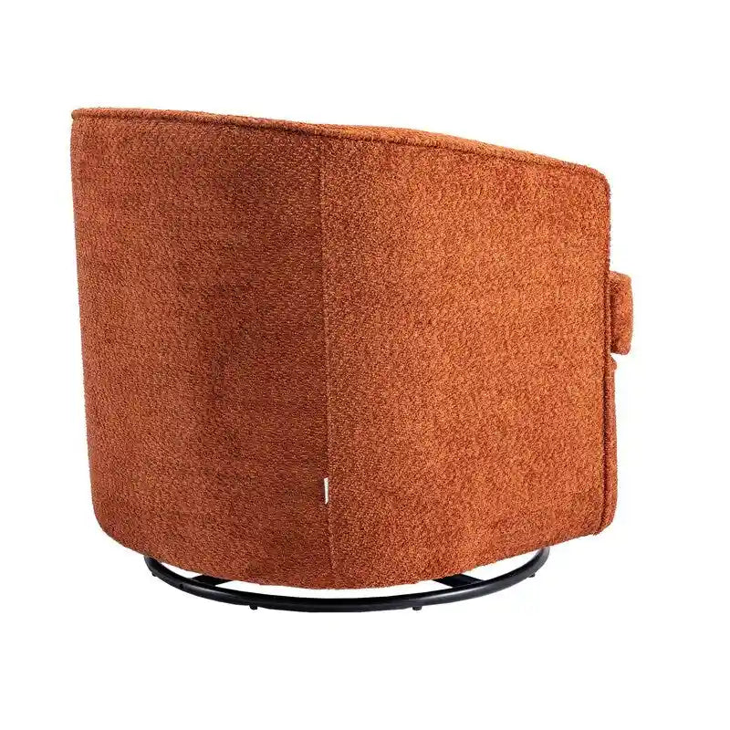Fauteuil crapaud pivotant rond en velours marine/gris/beige/bleu/orange, une place