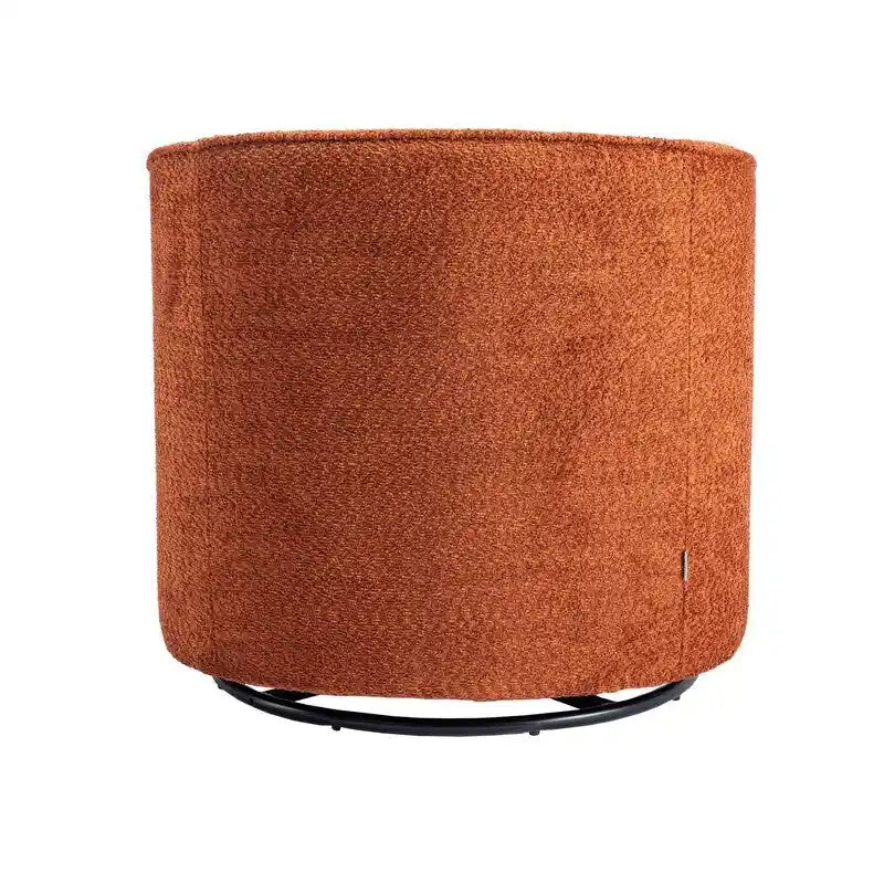 Fauteuil crapaud pivotant rond en velours marine/gris/beige/bleu/orange, une place