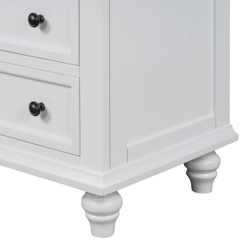 Table d'appoint à 3 tiroirs marron/blanc/noir avec plateau coulissant, assemblage par 1 personne