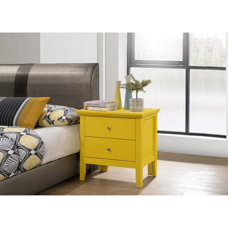 Table de chevet 2 tiroirs, plusieurs coloris, simple – 61 cm (H) x 61 cm (L) x 41 cm (P)