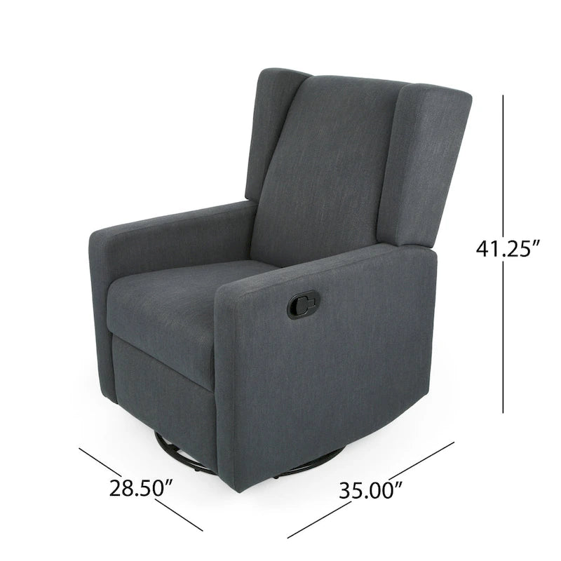 Fauteuil inclinable pivotant à dossier haut Dusty Blue / Anthracite / Rose poudré / Beige et Noir – Simple
