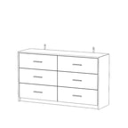 Commode double 6 tiroirs noire et or, finition brillante