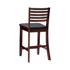 Tabouret de comptoir à dossier en échelle en similicuir marron/similicuir et gris délavé/beige, pièce unique