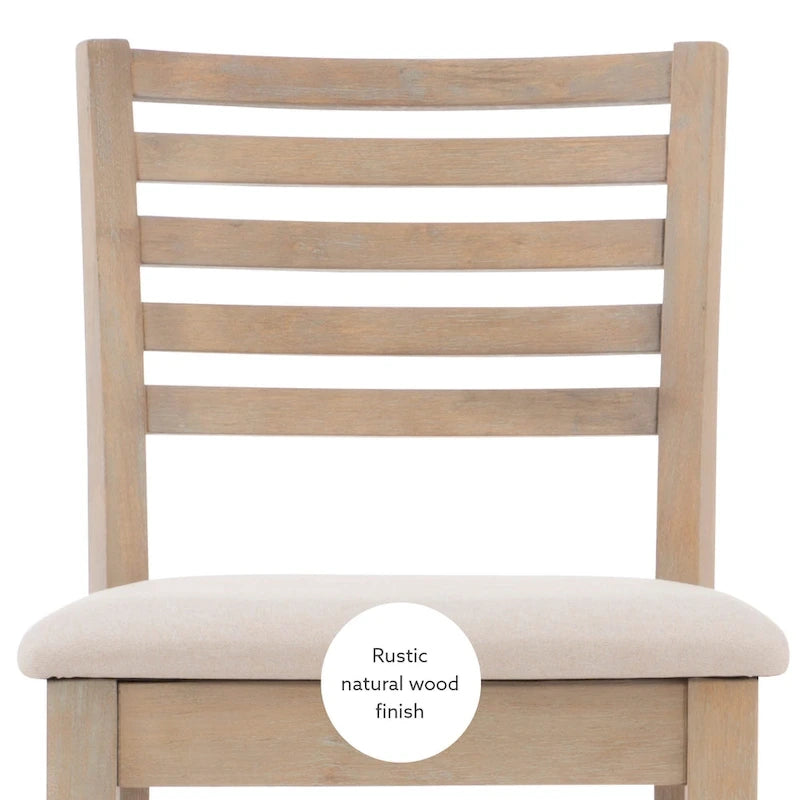 Tabouret de comptoir à dossier en échelle en similicuir marron/similicuir et gris délavé/beige, pièce unique