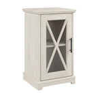Table d'appoint de ferme avec rangement en chêne blanc lin – 1 personne
