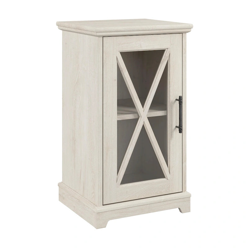 Table d'appoint de ferme avec rangement en chêne blanc lin – 1 personne