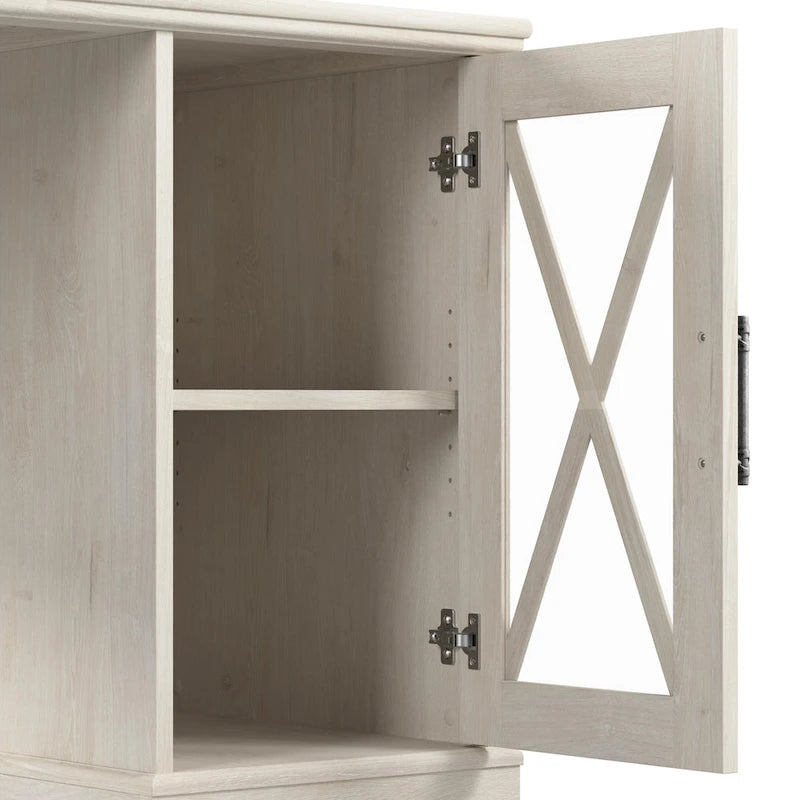 Table d'appoint de ferme avec rangement en chêne blanc lin – 1 personne