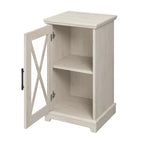 Table d'appoint de ferme avec rangement en chêne blanc lin – 1 personne