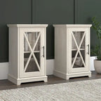 Table d'appoint de ferme avec rangement en chêne blanc lin – 1 personne