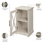 Table d'appoint de ferme avec rangement en chêne blanc lin – 1 personne