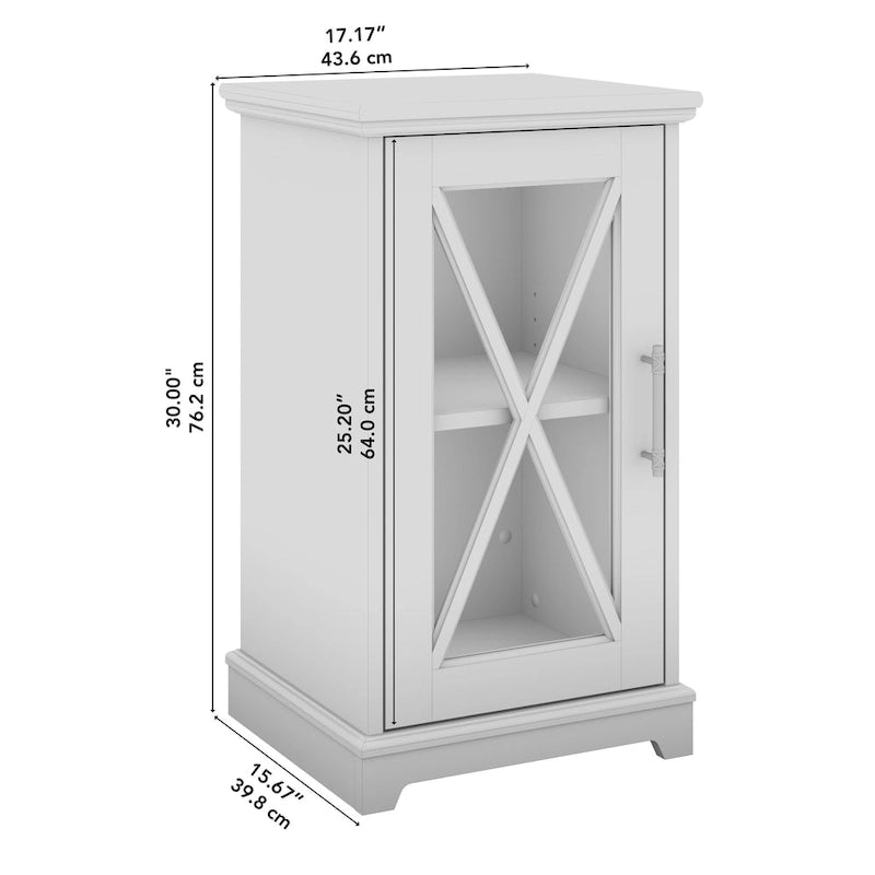 Table d'appoint de ferme avec rangement en chêne blanc lin – 1 personne