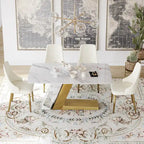 Chaise de salle à manger en similicuir blanc ivoire, hauteur standard, lot de 2
