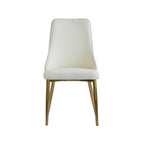 Chaise de salle à manger en similicuir blanc ivoire, hauteur standard, lot de 2