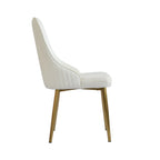 Chaise de salle à manger en similicuir blanc ivoire, hauteur standard, lot de 2