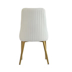 Chaise de salle à manger en similicuir blanc ivoire, hauteur standard, lot de 2