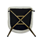 Chaise de salle à manger en similicuir blanc ivoire, hauteur standard, lot de 2