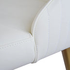 Chaise de salle à manger en similicuir blanc ivoire, hauteur standard, lot de 2